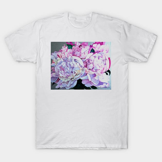 Pink Peonies T-Shirt by Binovska